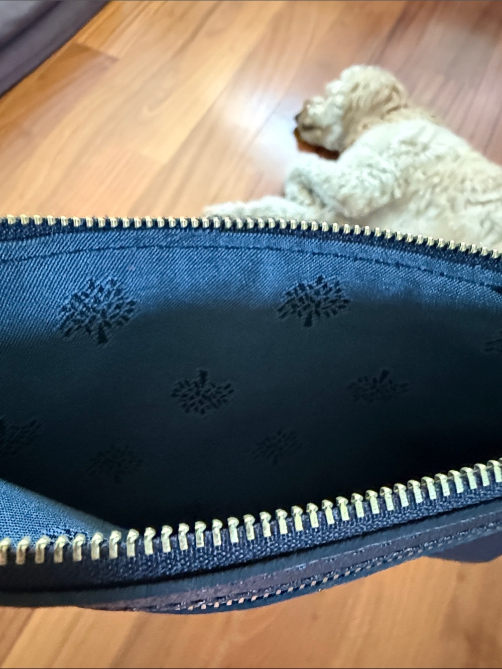 Mulberry Black Leather Zip Pouch with Gold Hardware - Picture 3 of 6